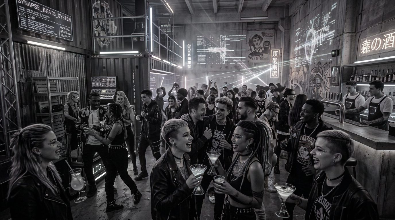 Crowd enjoying the music at a bar and club event